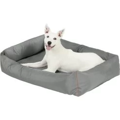Frisco Rectangular Bolster Dog Bed W/Removable Cover, Dark Gray -Pet Supplies Shop 144865 PT4. AC SS1800 V1578443251