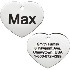 Frisco Personalized Dog & Cat ID Tag, Heart