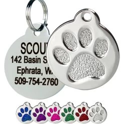 Frisco Stainless Steel Personalized Dog & Cat ID Tag, Paw Print