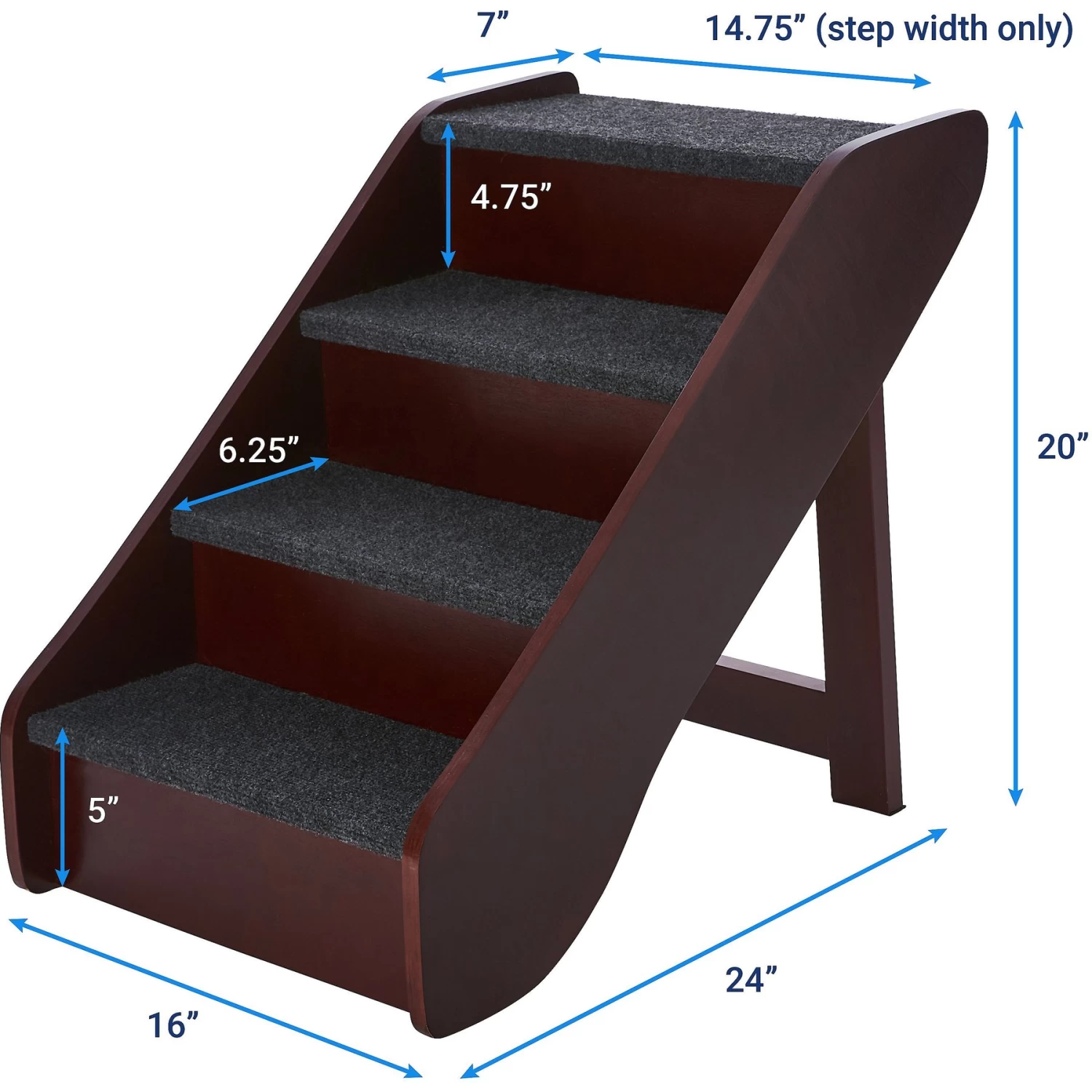 Frisco Deluxe Foldable Wooden Carpeted Cat & Dog Stairs Frisco Deluxe Foldable Wooden Carpeted Cat & Dog Stairs -Pet Supplies Shop 156781 PT3. AC SS1800 V1569621868