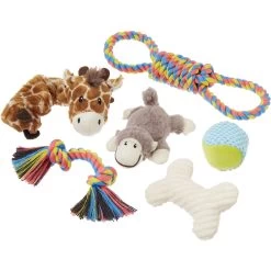 Pet Supplies Shop 27 Frisco Jungle Pals Plush & Rope Variety Pack Dog Toy