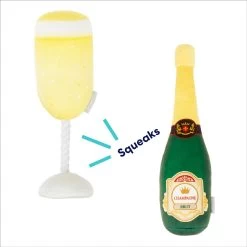 Frisco Champagne & Flute Plush Squeaky Dog Toy -Pet Supplies Shop 183243 PT2. AC SS1800 V1695748473