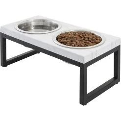Frisco Marble Print Stainless Steel Double Elevated Dog Bowl -Pet Supplies Shop 216017 PT2. AC SS1800 V1591020395