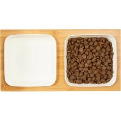 Frisco Square Melamine Dog & Cat Bowl Set With Bamboo Stand -Pet Supplies Shop 232076 PT3. AC SS1800 V1605145031