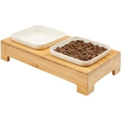 Frisco Square Melamine Dog & Cat Bowl Set With Bamboo Stand -Pet Supplies Shop 232076 PT6. AC SS1800 V1684761684