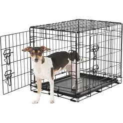 Frisco Fold & Carry Double Door Collapsible Wire Dog Crate & Frisco Gray Basket Weave Dog Crate Mat -Pet Supplies Shop 255477 PT2. AC SS1800 V1604096794