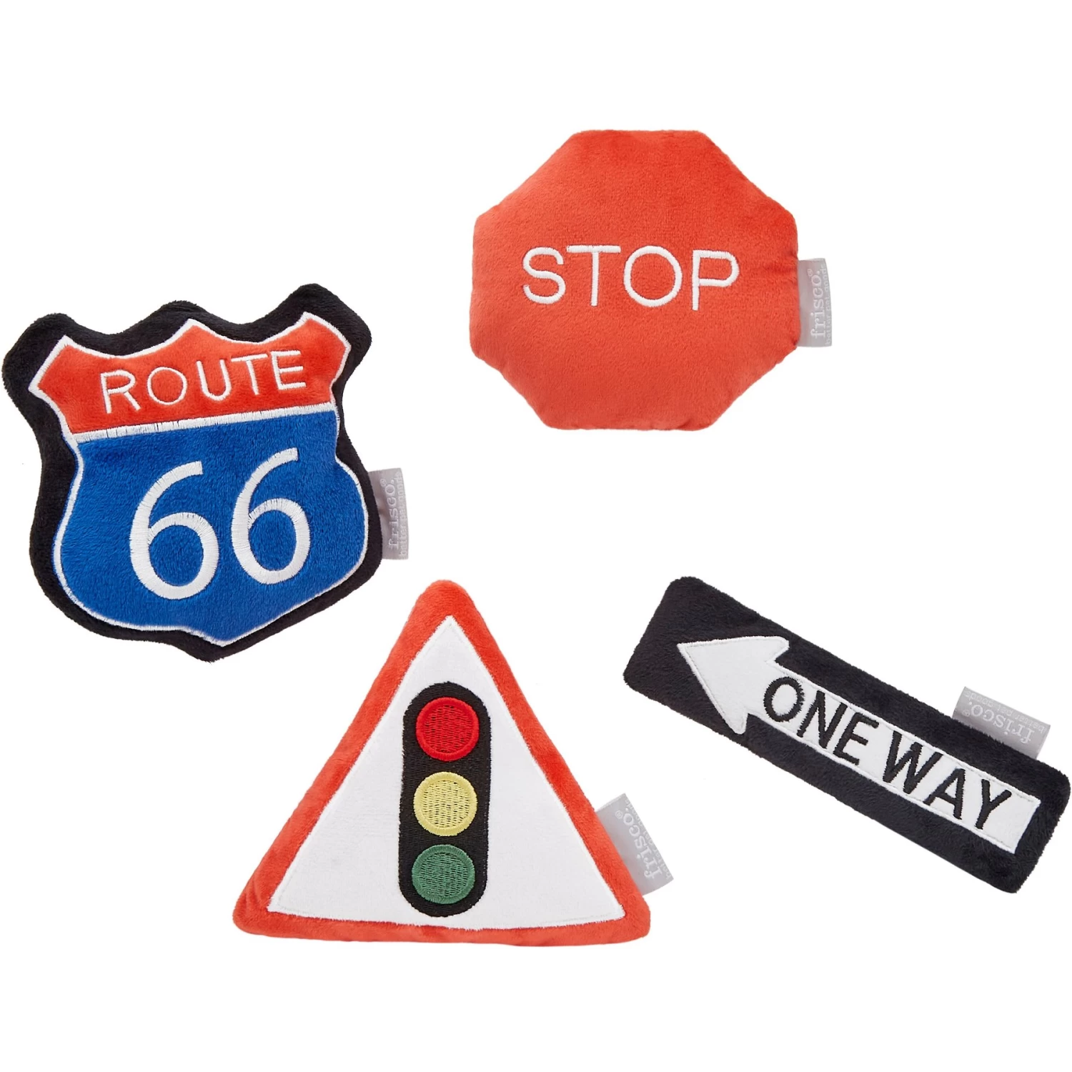 Frisco Road Trip Traffic Signs Plush Squeaky Dog Toy, 4 count Frisco Road Trip Traffic Signs Plush Squeaky Dog Toy, 4 Count -Pet Supplies Shop 262016 MAIN. AC SS1800 V1618598249