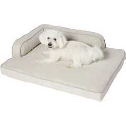 Frisco Faux Linen Corner Personalized Bolster Dog Bed W/Removable Cover -Pet Supplies Shop 262158 PT2. AC SS1800 V1615568495