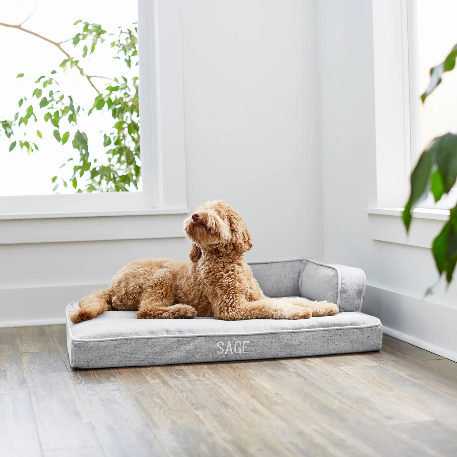 Frisco Faux Linen Corner Personalized Bolster Dog Bed w/Removable Cover, Harbour Blue, L Frisco Faux Linen Corner Personalized Bolster Dog Bed W/Removable Cover, Harbour Blue, L -Pet Supplies Shop 262160 MAIN. AC SS1800 V1615828333