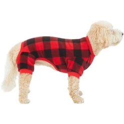 Frisco Dog & Cat Cozy Polar Fleece PJs, Red Plaid -Pet Supplies Shop 268510 PT2. AC SS1800 V1637674301