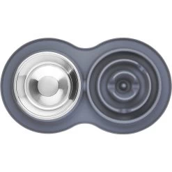 Frisco Silicone Stainless Steel Double Diner Slow Feeder Dog & Cat Bowl, Grey, 3 Cup 3 Frisco Silicone Stainless Steel Double Diner Slow Feeder Dog & Cat Bowl, Grey, 3 Cup -Pet Supplies Shop 277549 PT4. AC SS1800 V1627935299