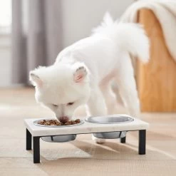 Frisco Marble Elevated Stainless Steel Double Diner Dog & Cat Bowls -Pet Supplies Shop 277559 PT2. AC SS1800 V1630346721