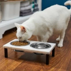 Frisco Marble Elevated Stainless Steel Double Diner Dog & Cat Bowls -Pet Supplies Shop 277559 PT3. AC SS1800 V1630347820