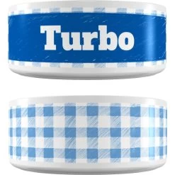 Frisco Personalized Gingham Plaid Dog Bowl