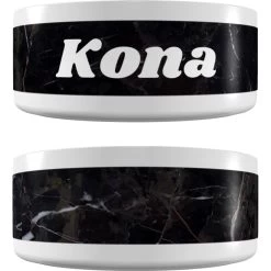 Frisco Personalized Black Marble Dog & Cat Bowl