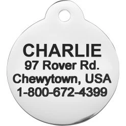 Frisco Chewy Stainless Steel Personalized Dog & Cat ID Tag With Enamel Infill, Round 2 Frisco Chewy Stainless Steel Personalized Dog & Cat ID Tag With Enamel Infill, Round -Pet Supplies Shop 281947 PT4. AC SS1800 V1622726244