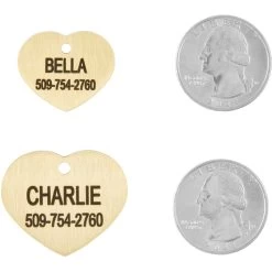 Frisco Brass Personalized Dog & Cat ID Tag, Heart -Pet Supplies Shop 296197 PT5. AC SS1800 V1628186498