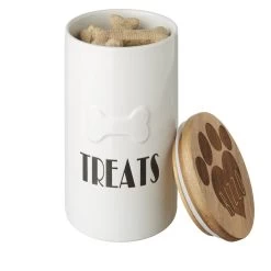 Frisco Ceramic Personalized Treat Jar With Wood Lid, 4 Cup, 32oz -Pet Supplies Shop 301179 PT4. AC SS1800 V1631119626