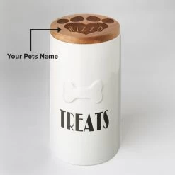 Frisco Ceramic Personalized Treat Jar With Wood Lid, 4 Cup, 32oz -Pet Supplies Shop 301179 PT5. AC SS1800 V1631119577
