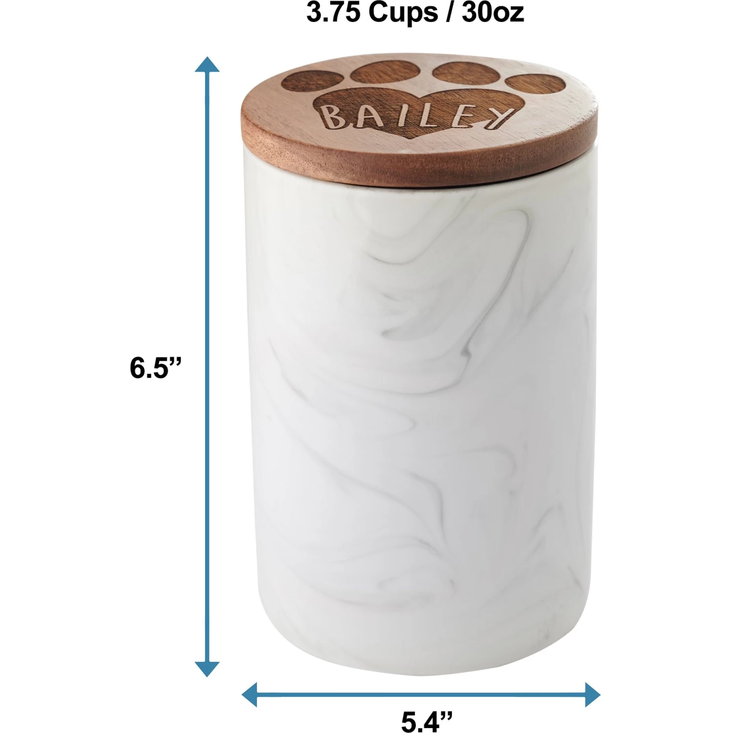 Frisco Ceramic Marble Print Personalized Treat Jar with Wood Lid, 3.75 Cups Frisco Ceramic Marble Print Personalized Treat Jar With Wood Lid, 3.75 Cups -Pet Supplies Shop 301181 PT1. AC SS1800 V1630332165