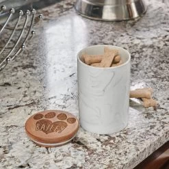 Frisco Ceramic Marble Print Personalized Treat Jar With Wood Lid, 3.75 Cups 2 Frisco Ceramic Marble Print Personalized Treat Jar With Wood Lid, 3.75 Cups -Pet Supplies Shop 301181 PT2. AC SS1800 V1630332462