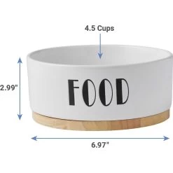 Frisco Ceramic Water Dog & Cat Bowl With Wood Base & Frisco Ceramic Food Dog & Cat Bowl With Wood Base -Pet Supplies Shop 302424 PT6. AC SS1800 V1623067055