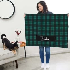 Frisco Personalized Plaid Sherpa Cat & Dog Blanket, 30" X 40" -Pet Supplies Shop 303832 PT5. AC SS1800 V1637610178