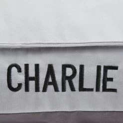 Frisco Personalized Silver Bolstered Bed With Silver Check Bolster -Pet Supplies Shop 311770 PT4. AC SS1800 V1630594018