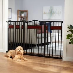 Frisco Wood Accents Extra Wide Auto-close Pet Gate, 30-in