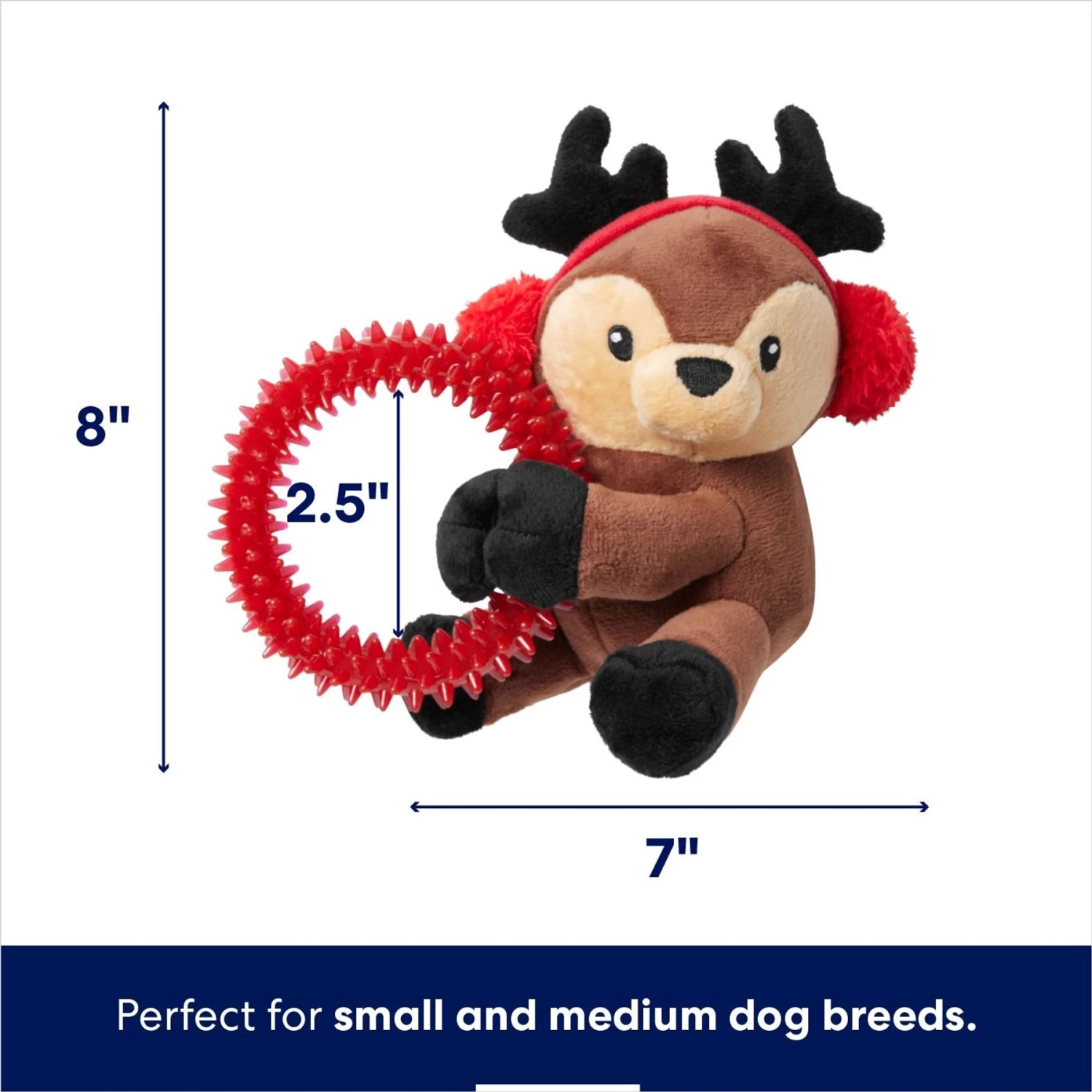 Frisco Holiday Reindeer Plush with TPR Ring Squeaky Puppy Toy Frisco Holiday Reindeer Plush With TPR Ring Squeaky Puppy Toy -Pet Supplies Shop 739958 PT1. AC SS1800 V1694814062